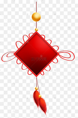 红色中国结文本框