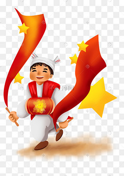 国庆节跳安塞腰鼓的男人