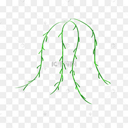 插画风格装饰卡通插画柳树枝