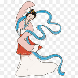 中秋节手绘古人美女嫦娥中秋
