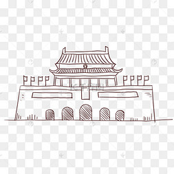 天安门线描