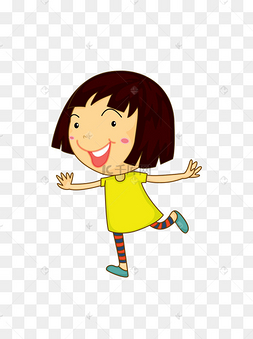卡通可爱开心大笑的女孩人物ai素17
