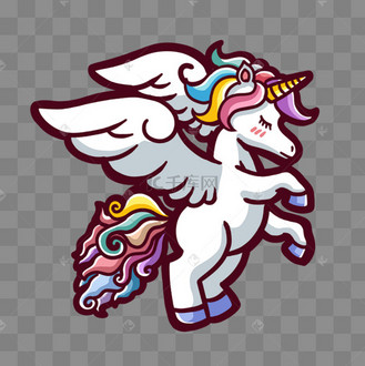 彩色独角马