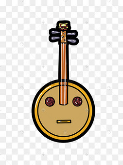 卡通手绘可爱的琴插画