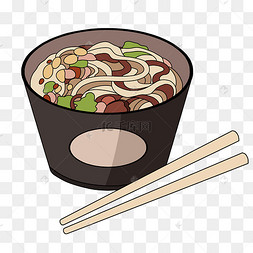 美味的卡通酸辣粉云南特产酸哆哩手绘美食酸辣汤插画手绘美食酸辣罗宋