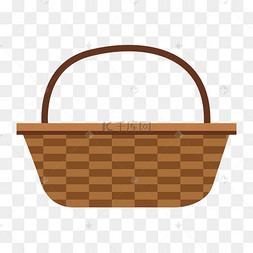 扁平可爱风格竹篮子