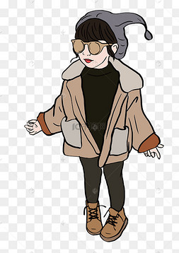 穿着可爱毛绒大衣的女孩