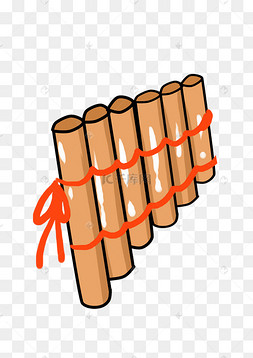 卡通黄色排箫插画