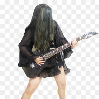摇滚酷女孩背影