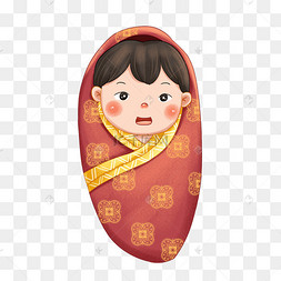 襁褓中欢笑的婴儿