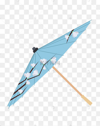 矢量卡通古代雨伞