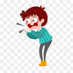 大喊的卡通男孩矢量图