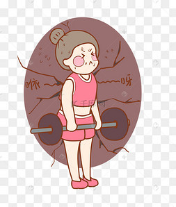 健身卡通手绘插画