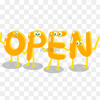 open卡通艺术字母