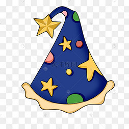 星星装饰蓝色睡帽