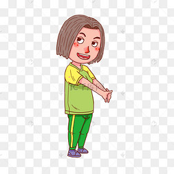 卡通人物体育女老师锻炼身体