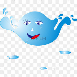 可爱卡通蓝色拟人水珠