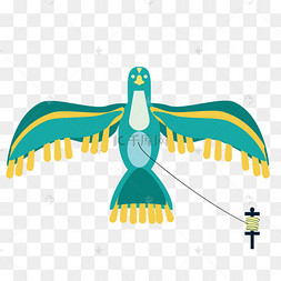 卡通老鹰风筝插画