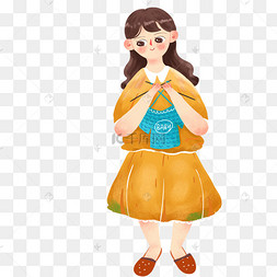 卡通毛衣女孩