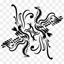 黑色凤凰凤纹