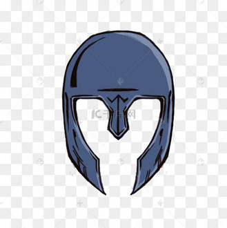 蓝色正面骑士头盔png图片素材
