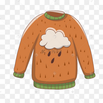 手绘卡通冬天冬季衣服