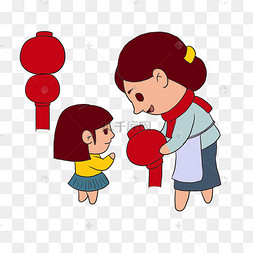 过年卡通手绘风挂灯笼