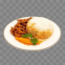 麻辣肉片盖饭米饭