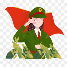 军人敬礼png素材