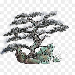 松柏水墨