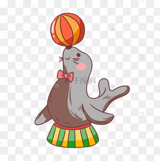 可爱的海豚表演插画