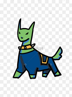 中元节鬼节q版漫画风格哮天犬