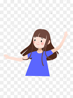 扁平化可爱小女孩人物设计