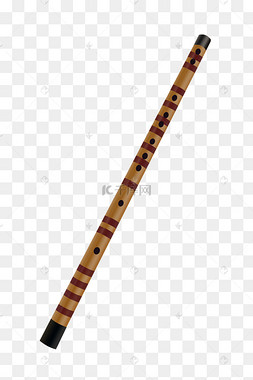 蓝色现代长萧乐器卡通中国结竹萧插画古代乐器萧插画中国古典乐器长萧