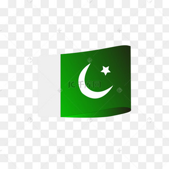手绘巴基斯坦国旗卡通渐变