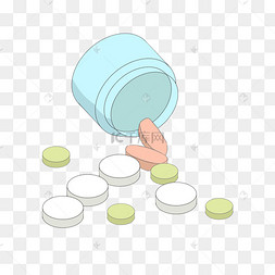 彩色的药丸装饰插画