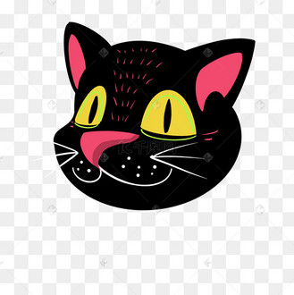 黑色猫咪头贴纸