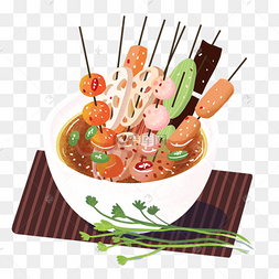 png下载psd美食广告海报之螃蟹煲手绘插画下载 png下载psd美食广告之