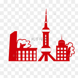 东方明珠建筑剪纸