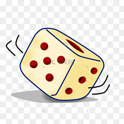 卡通手绘厚涂滚动的骰子素材png