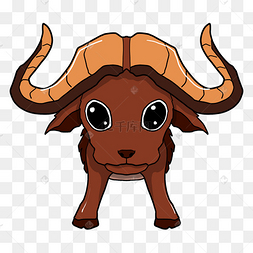 卡通黄色牛角可爱小牛