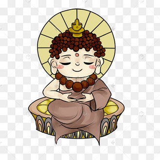 卡通手绘坐着的佛