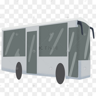 手绘灰色公交车