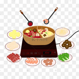 矢量鸳鸯火锅png