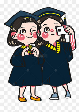大学毕业卡通