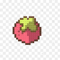 草莓马赛克像素画png