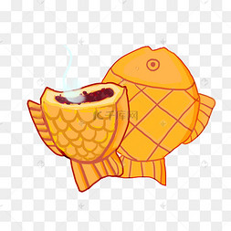 手绘鱼形夹心饼插画