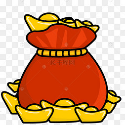 红色喜庆元宝福袋