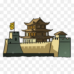知名建筑甘肃嘉峪关插画