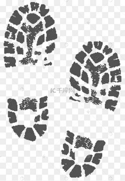 黑色小孩脚印鞋印